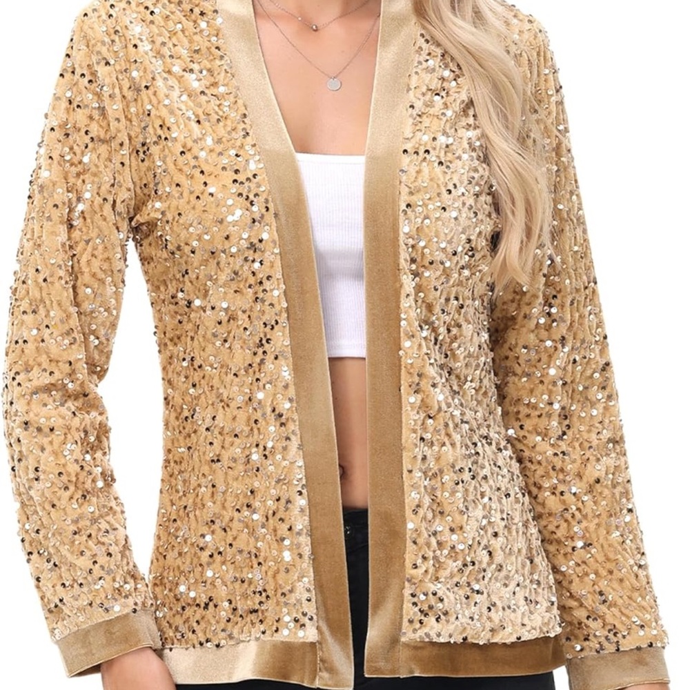 Sequin Gold Cardigan NWT